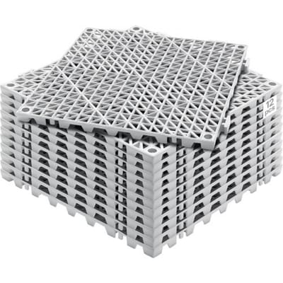 VEVOR in elkaar grijpende tegels 12 stuks vloertegels drainage vloertegels vloertegels 30 x 30 cm vierkante vloertegels voor buiten patio pvc vloertegels badkamer zwembad toilet grijs