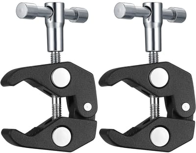 EXCITAT Statief klem - Camera Super Clamp - Magic Arm Clamp - met 1/4 en 3/8 schroefdraadklem - voor flitser, statief, LCD/DV-monitor, LED-lamp - 2-pack