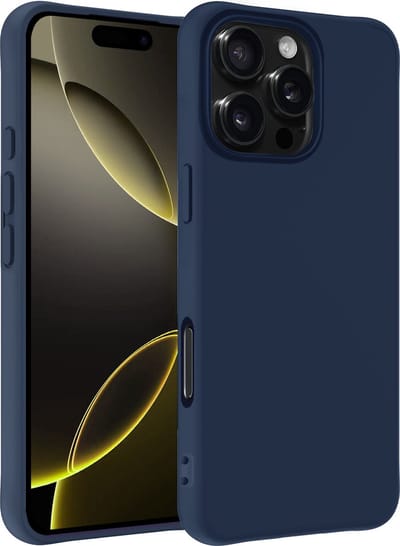 Hoesje - Geschikt voor Apple iPhone 16 Pro - Sterk & Shockproof - Hoes Cover - Siliconen Case - Telefoonhoesjes - Donkerblauw