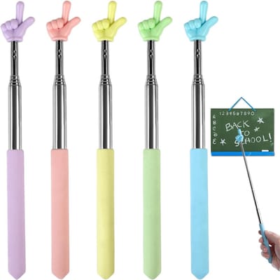 5 Stuks Aanwijsstok Uitschuifbaar - Aanwijsstok - Aanwijsstok Telescopisch - 21-69cm - Intrekbare Aanwijsstok - Whiteboardmarker - Intrekbare Vingeraanwijzer - Geschikt Voor Presentaties, Whiteboards, Schoolborden En Andere Lesmaterialen