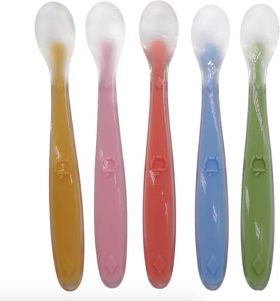 Jumalu Siliconen Babylepels Met Soft Tip -Babylepels - BPA-Vrij - 5 Stuks - Babybestek - Kinderlepel - Kinderbestek - Babylepel - Lepel - Eetlepel
