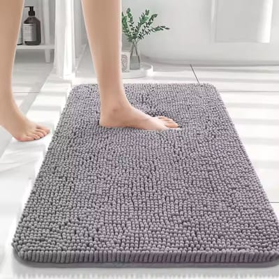 Badmat Antislip Voor In Badkamer - Mat Antislip Extra Grip - Badkamermatten Sneldrogend - Grijs - 90X60 CM
