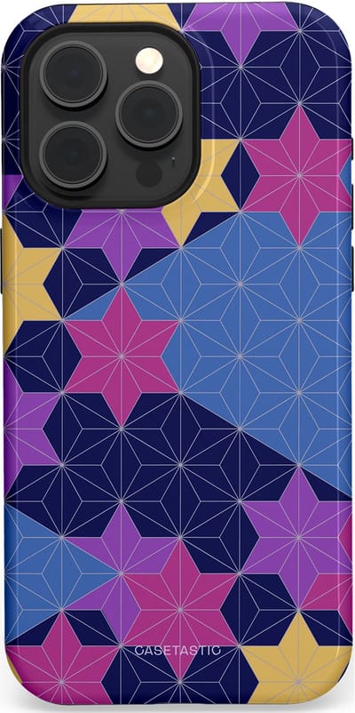 Casetastic Hoesje Geschikt voor Apple iPhone 15 Pro Max Magsafe - Stijlvolle Beschermende Duo-layer Case - Sterrenlijn