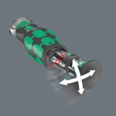 Zyklop Pocket Ratelset - 18-delige Compacte Ratel met Bits en Draaibaar Bitmagazijn