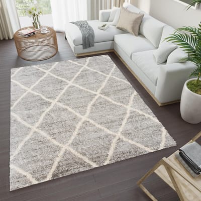 Tapiso Versay Vloerkleed Hoogpolig Shaggy Boho Grijs Tapijt Maat- 80x150