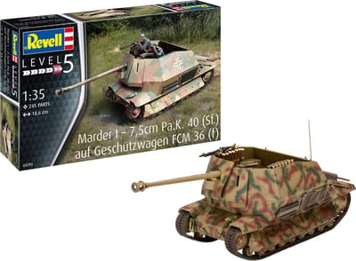 Revell Modelbouwpakket Militaire voertuigen - 03292 Marder I - 7,5cm Pa.K. 40 (Sf.) auf FCM 36(f) Plastic - 1:35 - Modelbouw