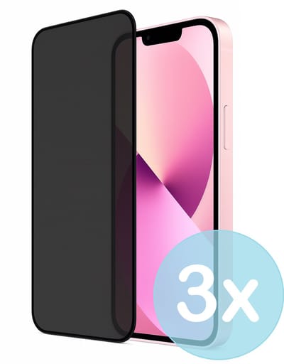 Privacy Screenprotector Geschikt voor iPhone 13 Mini – Anti-Gluren – Krasbestendig Gehard Glas 9H – Volledige Dekking – 3-Pack – FuturiQ