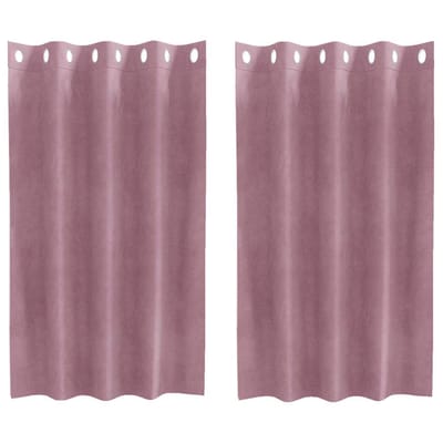 vidaXL - Blackout - Gordijnen - met - Oogjes - 2 - stuks - Donkerroze - Velours