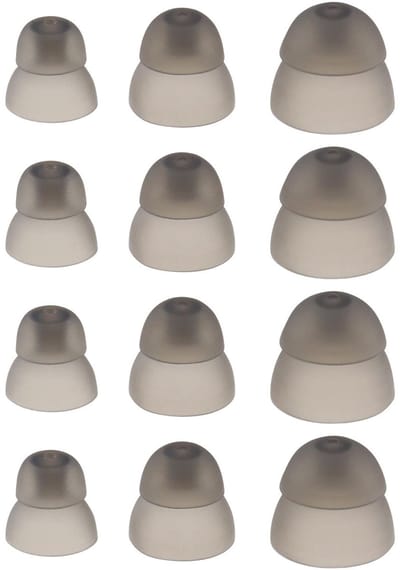 Dailygoods - Gehoorapparaat Koepels - Zachte Siliconen - Dubbellaags Oordopjes - Zwart - Vervangingen voor Audiphone - Geschikt voor Kleine, Medium en...