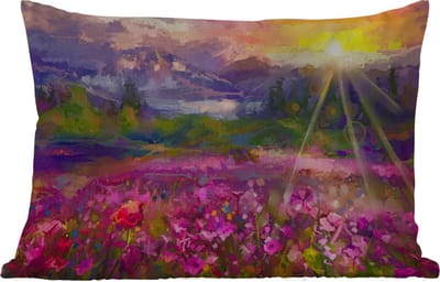 Buitenkussens - Schilderij - Olieverf - Bloemen - Natuur - Zon - 60x40 cm - Weerbestendig