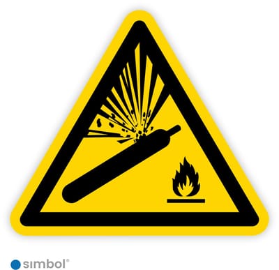 Simbol® - Stickers Gashouder onder druk (W029) - Formaat ▲ 5 x 5 x 5 cm.