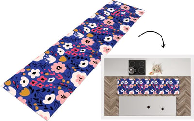 Keukenloper - Loper keuken - Bloemen - Bladeren - Patronen - 200x50 cm - Keukenloper vinyl