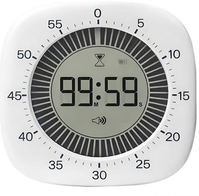 Lowell JT-5416B, een digitale kookwekker en stopwatch Just a Minute Timer / Wit / met alarm