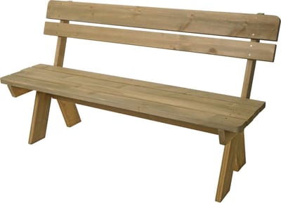 Tuinbank MCW-L66, houten bank, parkbank, horeca-kwaliteit, massief hout MVG 148 cm ~ naturel