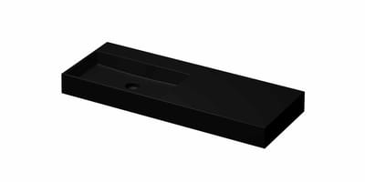 Ink United wastafel links porselein 120x45cm - zonder kraangat - Mat zwart