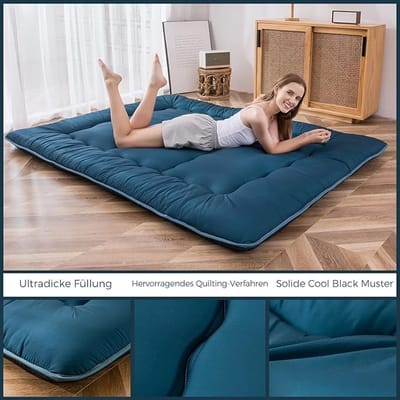 Opvouwbare Vloermatras & Zitzakbed 75 x 240 cm – 6-voudig Opvouwbaar, Extra Dikke Loungestoel, Futon, Slaapmat voor Volwassenen – Pluizig Kunstkonijnenbont Grijs – Pauwhome