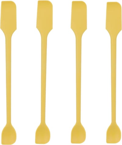 Set van 4 Mini-Spatels - Siliconen Keukenspatels voor Jam, Boter en Room - Multifunctioneel en Praktisch - Gele Keukenaccessoires