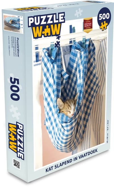 Puzzel Kat - Vaatdoek - Slapen - Legpuzzel - Puzzel 500 stukjes