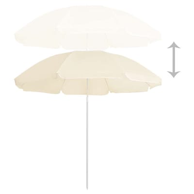 vidaXL - Parasol - met - stalen - paal - 180 - cm - zandkleurig