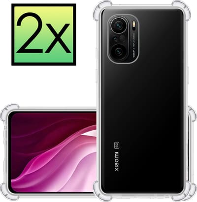 Hoesje - 2 Stuks - Geschikt voor Xiaomi Mi 11i - Sterk & Shockproof - Siliconen Case - Back Cover - Telefoon Hoes Shock Proof - Transparant