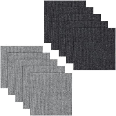 Dailygoods- Tapijttegels Zelfklevend 50 x 50 cm - Antislip - Vloerbedekking - Hoogpolig - Vierkant - Geschikt voor Kantoor en Commercieel Gebruik