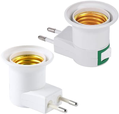 E27 Fitting Adapter voor Lampen - Bulb Holder, Converter voor Lampen met Schakelaar, 2 Stuks, Geschikt voor EU Stopcontacten en Verlichtingstoepassingen