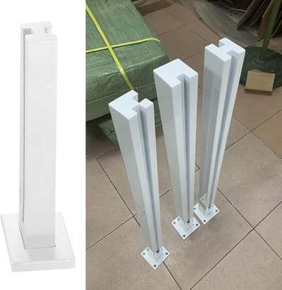 Bevestigingsstang Glas - RVS Spigot - Balustrade Maken - Duurzaam Staal 304 - 5x5cm Paal - Zilverkleurig