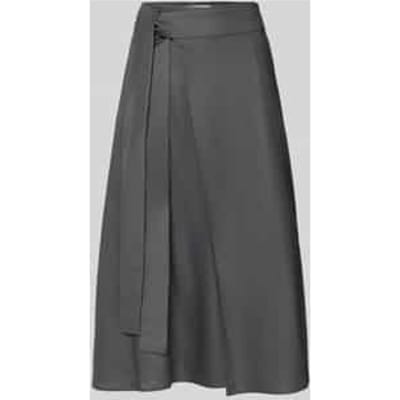 regular fit midi-rok van linnenmix