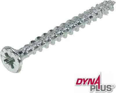 Dynaplus - Unischroef - POZI platkop - Pozidrive1 - 3 x 35 mm - Verzinkt - Voldraad (200 stuks)