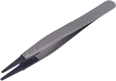 Kunststof Pincet - Elleboog Pincet - Elektronica Reparatie - Antistatische Kop - 19 cm Pakket - Geel