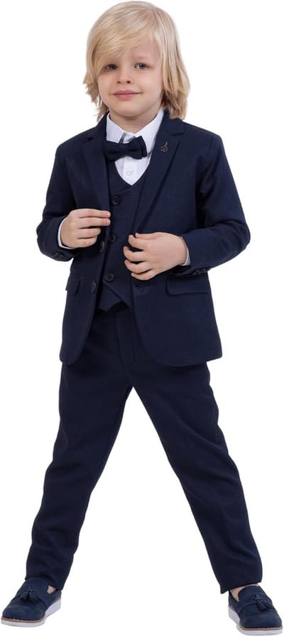 5-delige Jongens Kostuum Set met Shirt Broek Gilet Jas en Strik | Feestelijke Kleding 1-13 Jaar