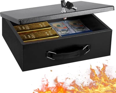 Brandwerende documentenbox met sleutelslot - Grote kluis voor waardevolle spullen
