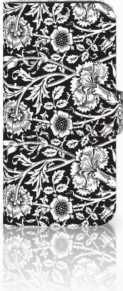 Book Case voor Samsung Galaxy S7 Hoesje Black Flowers