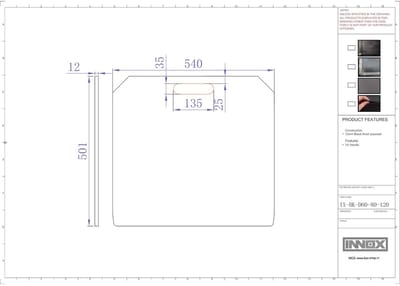 Verdeelschot kabelkist 60-120cm - Innox IX-BK-D60-80-120 - Zwart
