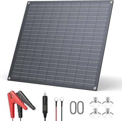 Zonnepaneel Batterijlader - Druppellader Onderhouder - Auto Accu Laden - Hoge Conversie Efficiëntie - 47.5 x 41.4 x 4 cm