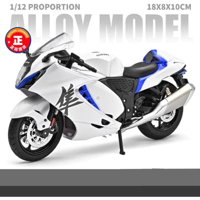 1:12 Suzuki Hayabusa Gsx-1300R Legering Sportmotor Model Diecast Straatrace Motorfiets Model Geluid En Licht Kind Speelgoed Cadeau gray