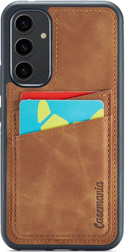 CaseMania Backcase hoesje geschikt voor Samsung Galaxy A56 - Effen Bruin - Kunstleer, TPU (Zacht)