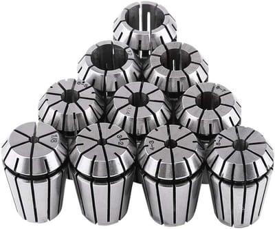 Dailygoods- Collet Set 10 Stuks - ER20/ER11 Spantang - CNC Gereedschap - 65Mn Veerstaal - Diverse Maten 3mm/1/8"/4mm/5mm/6mm/1/4"/8mm/10mm/12mm