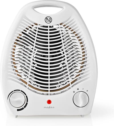 Nedis Ventilatorkachel - 1000 / 2000 W - Instelbare thermostaat - 2 Warmte Standen - Geïntegreerde handgrepen - Omvalpreventie - Wit