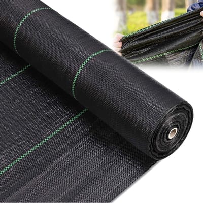 Wortelwerend doek – 90 g/m² PP-materiaal – Zeer sterk – UV-bestendig en waterdoorlatend – Geschikt voor onkruidbestrijding in boomgaarden en als bodembedekking – 2 x 10 m – Zwart