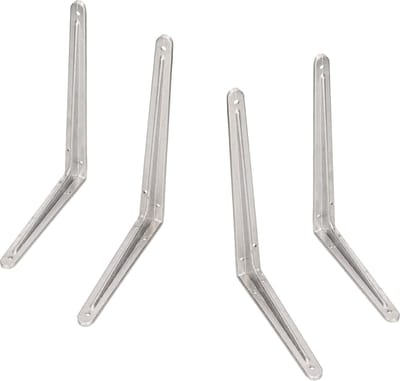 4x Plankdragers / planksteunen aluminium - 30 x 35 cm tot 150 kg - zilverkleurig - schapdragers / opbergsysteem - kledingkast/voorraadkast plankdragers/consoles