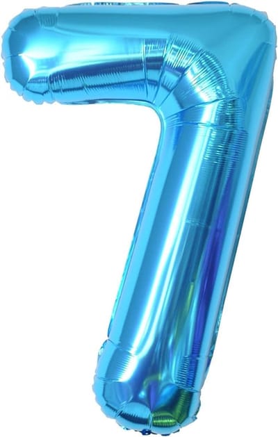 SnelShoppen - XXL 40" (101 cm) Blauwe Foil Ballon Nummer 7 - Verjaardagsdecoratie voor Kinderen - Helium Ballon voor Feest, Verjaardag en Jubileum