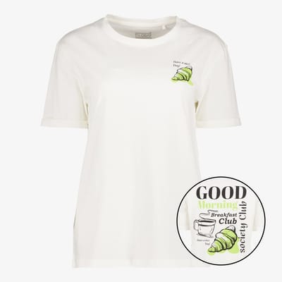 TwoDay dames T-shirt met backprint wit - Maat S