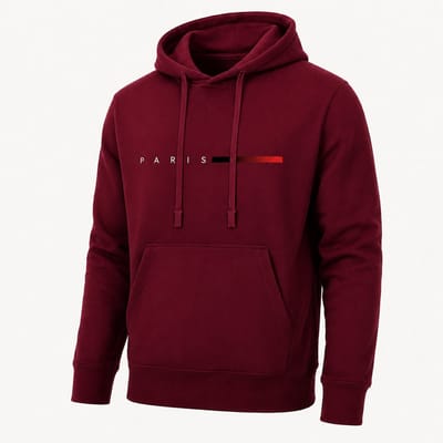 Hoodie Heren - Heren Trui met Capuchon - Rood - Katoen - Paris Design - Maat XS