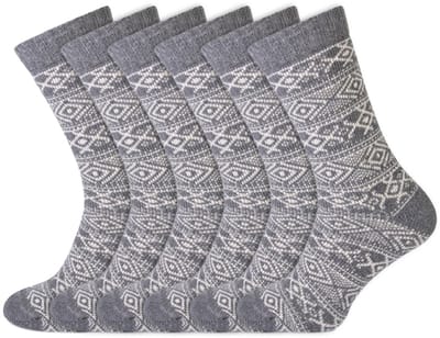 Noorse sokken | Dames sokken | Merk: Basset | Kleur: Grijs | Maat: 35 t/m 42 | 6 Paar