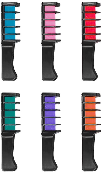 Dailygoods- Haarkrijt 6 Kleuren - Tijdelijke Haarkleurstift - Voor Verjaardag - Kinderdag - Halloween - Veilig en Niet-giftig