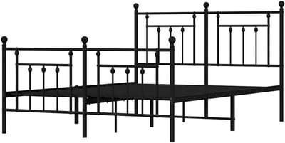 Metalen Bedframe - Ledikant Omkadering - Slaapkamer Inrichten - Robuuste Stalen Constructie - 150x200 cm - Zwart
