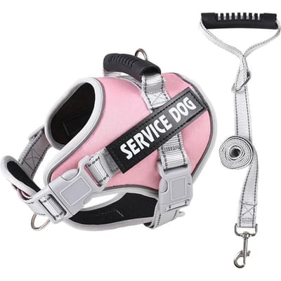 Harnas voor Hulphond met Gepersonaliseerd ID-label Verstelbaar Hondenharnas Hondentrui Riem voor Grote Honden Buitenhonden Trainingsaccessoires About 4-7kg dogs