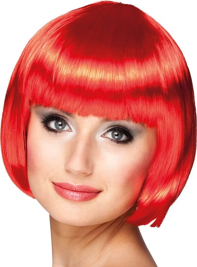Boland - Pruik Cabaret rood Rood - Steil - Kort - Vrouwen - Can Can - Glitter and Glamour
