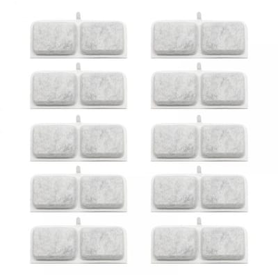 Dailygoods- Kattenfontein Filter 10 Stuks - Actieve Koolfilter - Vervangingsfilter - Honden/Katten Fontein - Verwijdert Onzuiverheden - Houdt Water Vers - Dierenfilter